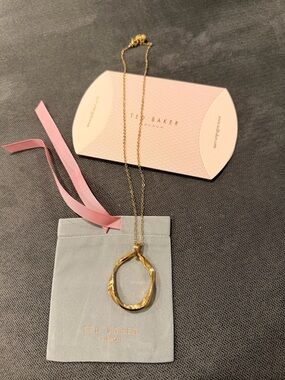 Ted Baker Gold Open Oval Pendant Necklace - Women